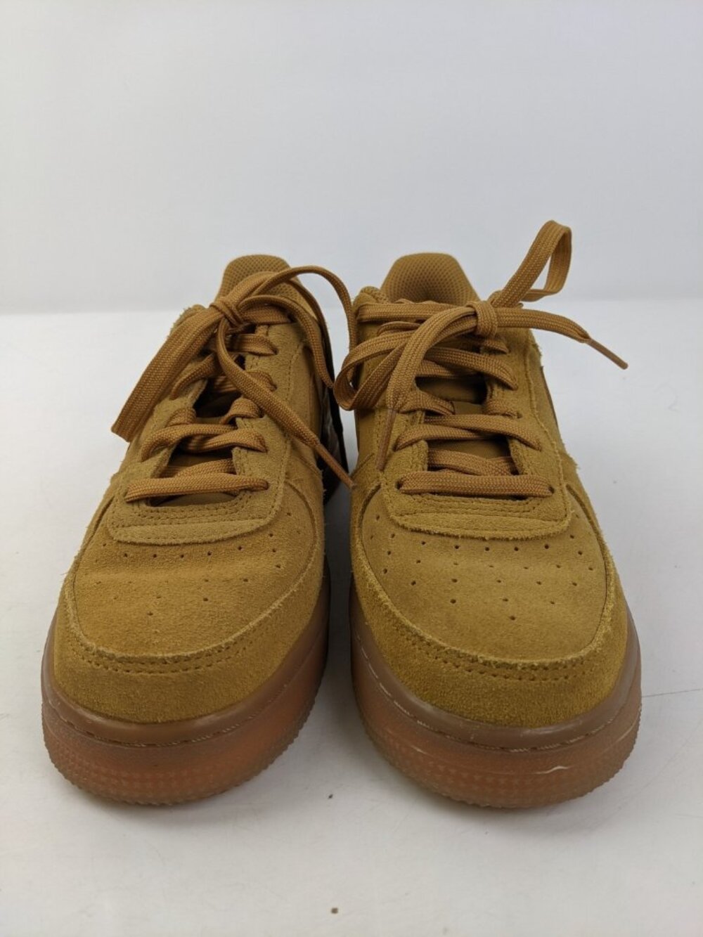 Nike Air Force 1 Low Shoes Youth Size 5.5 Y Wheat Flax Suede BQ5485 700 Sneakers
